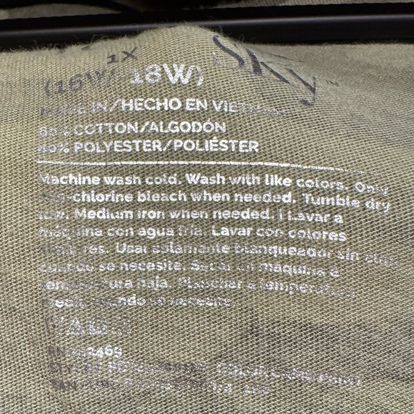 Ladies long sleeve camo tee by Terra & Sky, GUC, size 1X (16W - 18W) - Picture 4 of 8